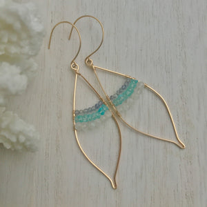Gold Inlay Leaf Earrings