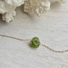 14k Gold Filled Peridot Clavical Necklace