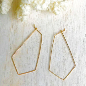 14k Gold Filled Geometric Triangle Hoop Earrings