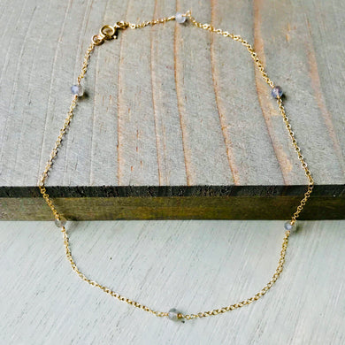 Gold Labradorite Choker Necklace