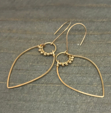 Large Front Facing Lotus Bud Earring 14k Gold Filled