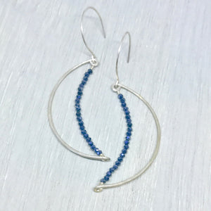 Argentium Silver Crescent Moon Earrings