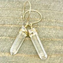 Gold Raw Clear Crystal Drop Earrings