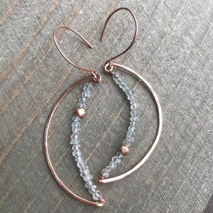 Rose Gold Crescent Moon Earrings