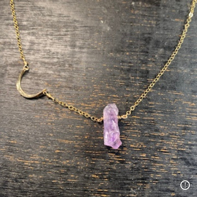 Raw Amethyst with Mahina Accent Necklace